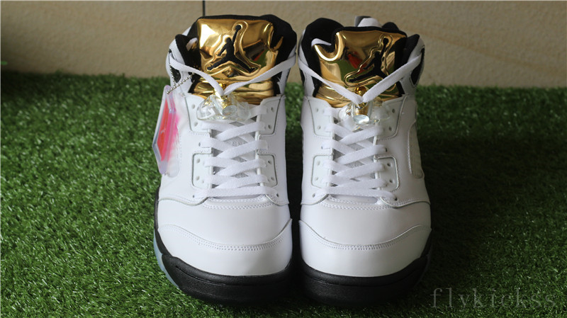 Authentic Air Jordan Retro 5 Olympic The \"GOLD TONGUE\"